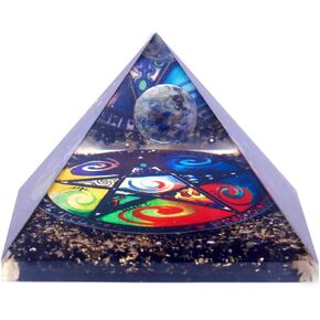 The Brandster Orgonite Handmade Healing Crystal Pyramid for Energy Generator, Stress Reduce Yoga Reiki Healing Meditation, Decoration (Amethyst Black Tourmaline) in Saudi Arabia