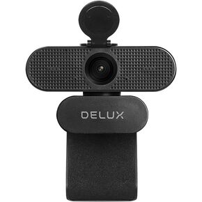 كاميرا ويب DeLUX Full HD 1080P DC03 مع ميكروفون مزدوج وغطاء للخصوصية، مجال رؤية 90 درجة، توصيل وتشغيل، كمبيوتر مكتبي أو كاميرا كمبيوتر محمول، رائعة للمكالمات ومؤتمرات الفيديو والبث المباشر in Kuwait