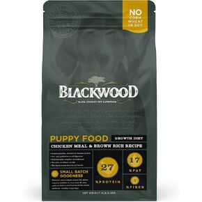 بلاكوود أغذية الحيوانات الأليفة الجرو الجاف للكلاب نظام غذائي النمو [طعام طبيعي للكلاب لجميع سلالات وأحجام الجراء]، وجبة الدجاج وصفة الأرز البني، كيس 30 رطل، وجبة الدجاج والأرز البني طعام الجراء in Kuwait