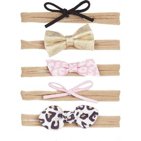 Mud Pie Baby Girls' Small Leather Bow Set, Multi, One Size, Multi, One Size in Kuwait