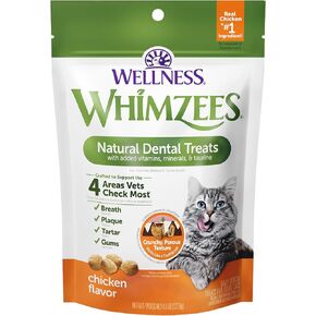 Whimzees Wellness Natural Cat Dental Treats, Chicken Flavor, 4.5 Ounce