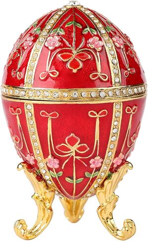 QIFU Hand Painted Easter Egg Style Purple Enamel Trinket Box in Saudi Arabia