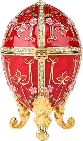 QIFU Hand Painted Easter Egg Style Purple Enamel Trinket Box in Saudi Arabia
