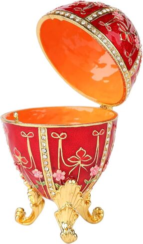 QIFU Hand Painted Easter Egg Style Purple Enamel Trinket Box in Saudi Arabia