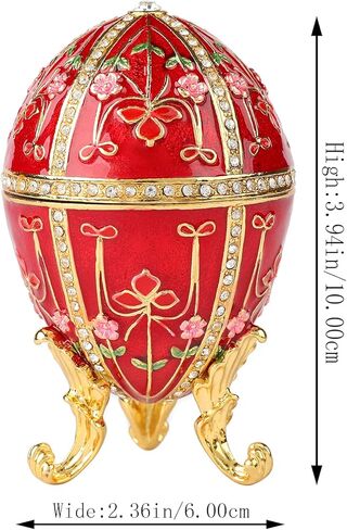 QIFU Hand Painted Easter Egg Style Purple Enamel Trinket Box in Saudi Arabia