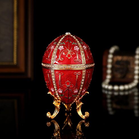 QIFU Hand Painted Easter Egg Style Purple Enamel Trinket Box in Saudi Arabia