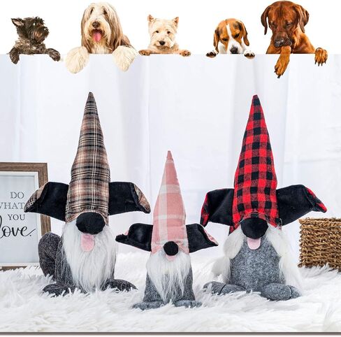 Christmas Gnomes Plush Elf Decoration,3PCS Handmade Winter Gnomes Snowflake for Home Office Table Ornament Tiered Tray Party Decor in Saudi Arabia