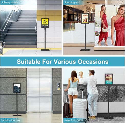 Relx Adjustable Outdoor Sign Holder Stand for Display - Floor Sign Stand with Base for Business Retail Events 8.5x11 inches in Saudi Arabia