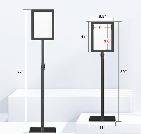 Relx Adjustable Outdoor Sign Holder Stand for Display - Floor Sign Stand with Base for Business Retail Events 8.5x11 inches in Saudi Arabia