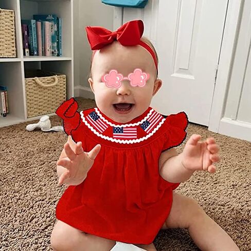 GLIGLITTR Baby Girls 4th of July Onesie Romper American Flag Jumpsuit Infant Bodysuit Independence Day Patriotic Outfits in Saudi Arabia