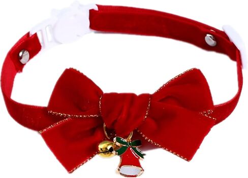 shaowuyanlang 1 PCS Cat Collar Cute Puppy Collar Christmas Cat Collar Breakaway with Bow Tie and Bell for Cats Kitty Kitten in Saudi Arabia