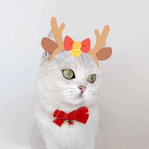 shaowuyanlang 1 PCS Cat Collar Cute Puppy Collar Christmas Cat Collar Breakaway with Bow Tie and Bell for Cats Kitty Kitten in Saudi Arabia