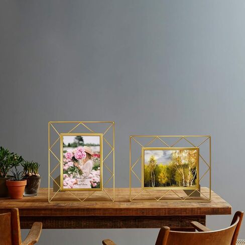 SPEPLA 4x6 Metal Picture Frames for Tabletop or Wall Mounting Display, 2 Pack 6 x 4 Photo Frame in Saudi Arabia