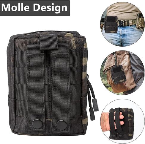 2 حزمة من الحقائب الرخوة Focalmotors عالية الجودة مقاومة للماء التكتيكية المدمجة EDC الحقيبة أداة تنظيم الأدوات، التمويه الداكن in Kuwait