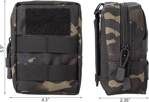 2 حزمة من الحقائب الرخوة Focalmotors عالية الجودة مقاومة للماء التكتيكية المدمجة EDC الحقيبة أداة تنظيم الأدوات، التمويه الداكن in Kuwait