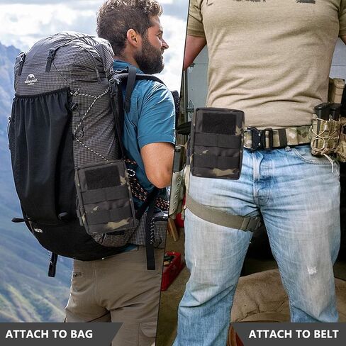 2 حزمة من الحقائب الرخوة Focalmotors عالية الجودة مقاومة للماء التكتيكية المدمجة EDC الحقيبة أداة تنظيم الأدوات، التمويه الداكن in Kuwait