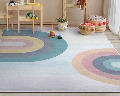 Well Woven Kids Kaleidoscope Rainbow Rug, 3'3" x 5', Multi Color in Saudi Arabia