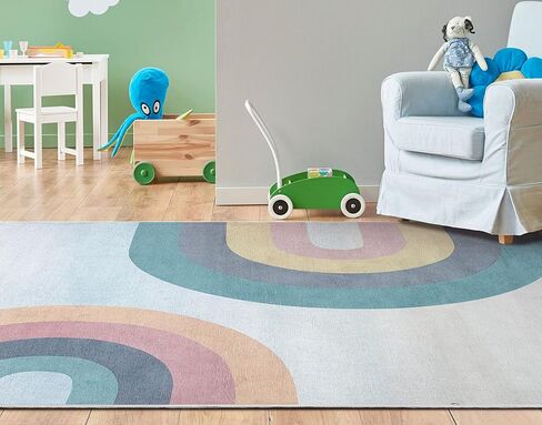 Well Woven Kids Kaleidoscope Rainbow Rug, 3'3" x 5', Multi Color in Saudi Arabia
