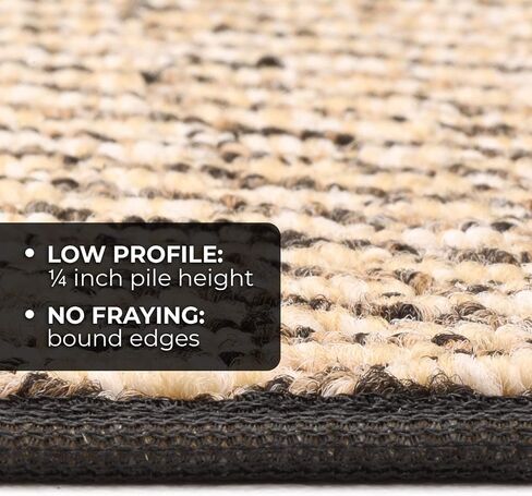House, Home and More Skid-Resistant Carpet Indoor Area Rug Floor Mat - Black Ripple - 2 Feet X 3 Feet in Kuwait
