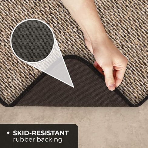 House, Home and More Skid-Resistant Carpet Indoor Area Rug Floor Mat - Black Ripple - 2 Feet X 3 Feet in Kuwait