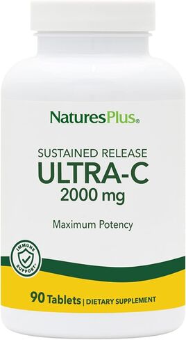 Natures Plus Ultra C W/Rose HIPS, Sustained Released - 2000 mg, 60 Vegetarian Tablets - Maximum Potency Immune Support, Antioxidant - Free-Radical Defense - Gluten-Free - 60 Servings in Saudi Arabia