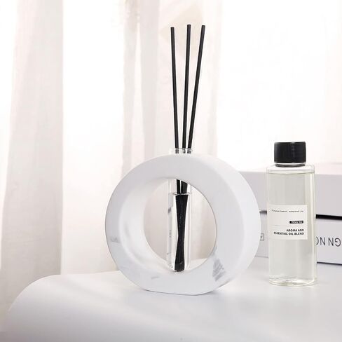 MINNESPECT StoneAura Reed Aromatherapy Oil Diffuser Set, Home Fragrance Diffuser, Modern and Japandi Home Decor, Minimalist Decor, Table Decor & Vase, Bathroom & Office Decor in Saudi Arabia