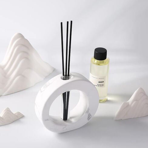 MINNESPECT StoneAura Reed Aromatherapy Oil Diffuser Set, Home Fragrance Diffuser, Modern and Japandi Home Decor, Minimalist Decor, Table Decor & Vase, Bathroom & Office Decor in Saudi Arabia