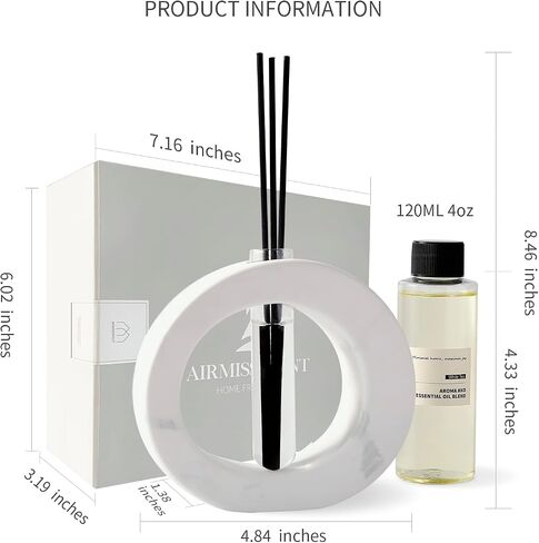 MINNESPECT StoneAura Reed Aromatherapy Oil Diffuser Set, Home Fragrance Diffuser, Modern and Japandi Home Decor, Minimalist Decor, Table Decor & Vase, Bathroom & Office Decor in Saudi Arabia