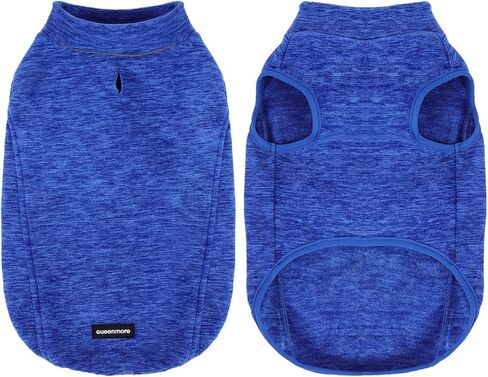 سترة صوفية للكلاب من Queenmore، سترة ناعمة للكلاب مع فتحة للمقود على شكل حرف D، ملابس شتوية دافئة عاكسة للكلاب، سترة بدون أكمام للكلاب الصغيرة والمتوسطة والكبيرة (أزرق، XL) in Kuwait