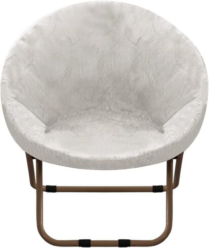 Stretch Velvet Saucer Chair Slipcover,Removable Round Velvet Moon Chair Cover, Soft Anti-Slip, High Stretch (Brown, Medium) in Saudi Arabia