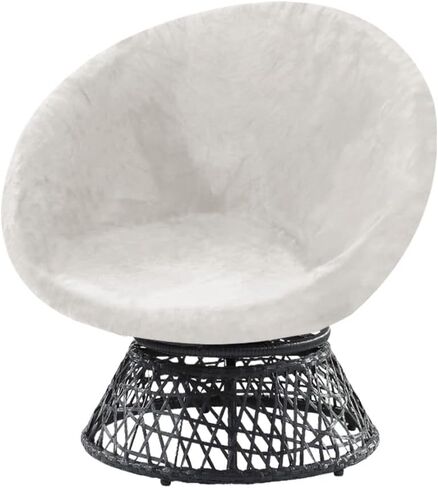 Stretch Velvet Saucer Chair Slipcover,Removable Round Velvet Moon Chair Cover, Soft Anti-Slip, High Stretch (Brown, Medium) in Saudi Arabia