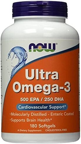 Ultra Omega-3 500 EPA/250 DHA, 180 Softgels, From NOW Foods (Pack of 2) in Saudi Arabia