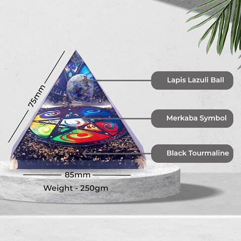 Amethyst Sphere Black Tourmaline Stone Healing and Energy Control Attract Abundance Orgonite Crystal Pyramid for Yoga Reiki Balancing Chakra, Meditation, Decoration in Saudi Arabia