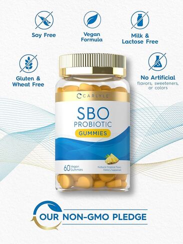كارلايل SBO بروبيوتيك | 60 علكة | نكهة استوائية طبيعية | الكائنات الحية القائمة على التربة | مكمل غذائي نباتي، غير معدّل وراثيًا، وخالي من الغلوتين in Kuwait
