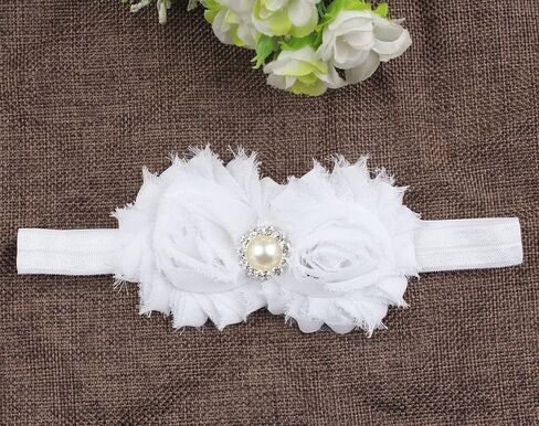 Bloomposh Baby White Headbands Hairbands Hair Bows Elastics Hair Accessories for Baby Girls Newborn Infant Toddlers Kids in Kuwait