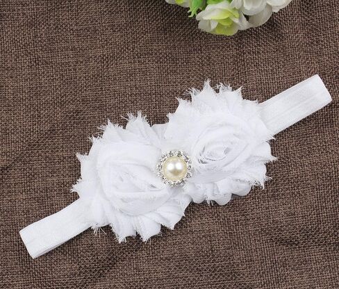 Bloomposh Baby White Headbands Hairbands Hair Bows Elastics Hair Accessories for Baby Girls Newborn Infant Toddlers Kids in Kuwait