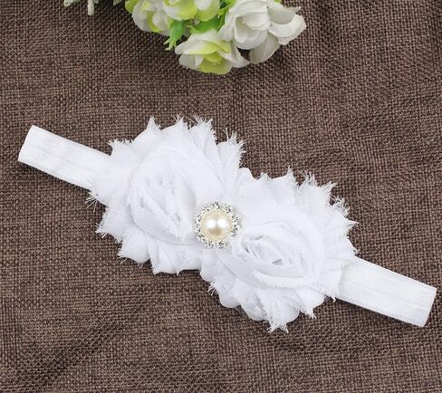 Bloomposh Baby White Headbands Hairbands Hair Bows Elastics Hair Accessories for Baby Girls Newborn Infant Toddlers Kids in Kuwait