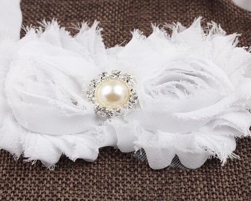 Bloomposh Baby White Headbands Hairbands Hair Bows Elastics Hair Accessories for Baby Girls Newborn Infant Toddlers Kids in Kuwait