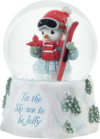 Precious Moments Musical Snow Globe | ‘Tis The Ski-son To Be Jolly Annual Snowman Globe | Resin/Glass | Plays Music | Holiday Gift & Decor in Saudi Arabia