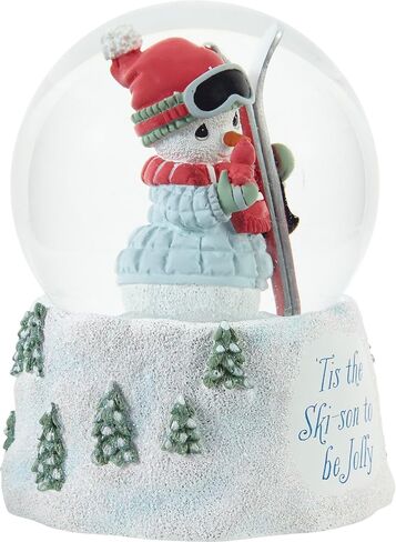 Precious Moments Musical Snow Globe | ‘Tis The Ski-son To Be Jolly Annual Snowman Globe | Resin/Glass | Plays Music | Holiday Gift & Decor in Saudi Arabia