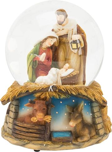 Dicksons Musical Holy Family Creche Natural Brown 6 inch Glass Christmas Water Globe in Saudi Arabia