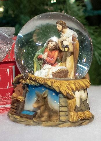 Dicksons Musical Holy Family Creche Natural Brown 6 inch Glass Christmas Water Globe in Saudi Arabia