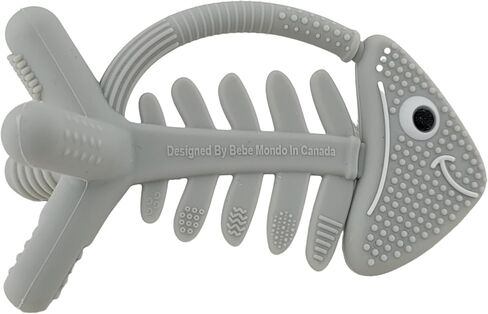 3 in 1 Infant Toys, Baby Teething Toys 3–6 6–12 Months, Teethers for Babies 0–3–6–12 Months for Teething Relief, Baby Gift, Baby Teether Toys, Silicone Sensory Toys, USA Patent Pending, Fish (Olive) in Saudi Arabia