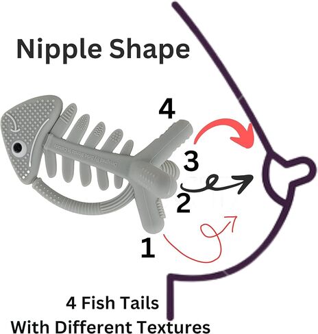 3 in 1 Infant Toys, Baby Teething Toys 3–6 6–12 Months, Teethers for Babies 0–3–6–12 Months for Teething Relief, Baby Gift, Baby Teether Toys, Silicone Sensory Toys, USA Patent Pending, Fish (Olive) in Saudi Arabia
