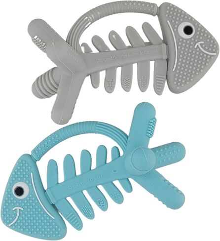 3 in 1 Infant Toys, Baby Teething Toys 3–6 6–12 Months, Teethers for Babies 0–3–6–12 Months for Teething Relief, Baby Gift, Baby Teether Toys, Silicone Sensory Toys, USA Patent Pending, Fish (Olive) in Saudi Arabia