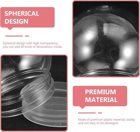 Ciieeo 10pcs Screw Off Cap Water Globe Jar Plastic Globes with Screw Off Cap DIY Clear Plastic Water Globe for Crafts Christmas Home Decoration in Saudi Arabia