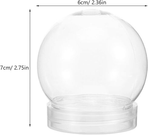 Ciieeo 10pcs Screw Off Cap Water Globe Jar Plastic Globes with Screw Off Cap DIY Clear Plastic Water Globe for Crafts Christmas Home Decoration in Saudi Arabia