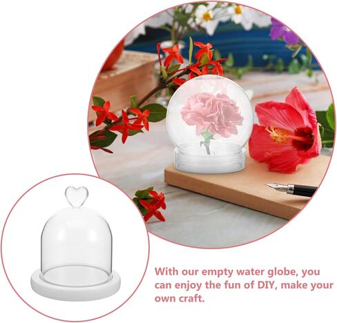 Ciieeo 10pcs Screw Off Cap Water Globe Jar Plastic Globes with Screw Off Cap DIY Clear Plastic Water Globe for Crafts Christmas Home Decoration in Saudi Arabia