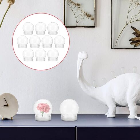 Ciieeo 10pcs Screw Off Cap Water Globe Jar Plastic Globes with Screw Off Cap DIY Clear Plastic Water Globe for Crafts Christmas Home Decoration in Saudi Arabia