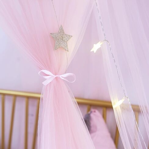 LIULDASHUN Mosquito Net Bed Canopy for Girls, Round Dome Hanging Mosquito Net Summer for Home Travel for Baby Kid Bedroom, Elegent Princess Mesh Bed Netting Canopy (Pink) in Kuwait